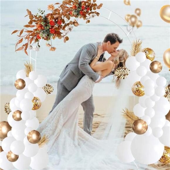 7.8ft Backdrop Stand-Balloon Arch Kit,Stable Balloon ArchFrame,Metal WeddingArch - Picture 2 of 7